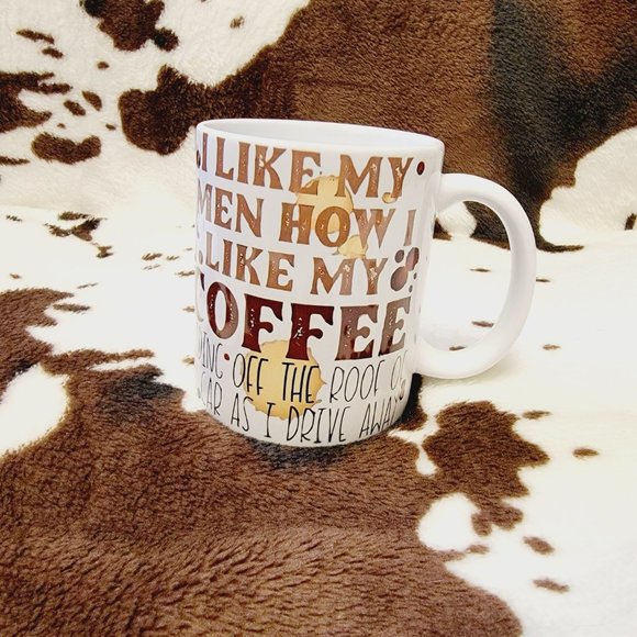 Funny I Like My Men White Coffee Cup 11oz Ceramic Coffee Mug - Picture 4 of 5
